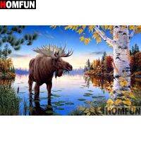 （Jinxiu cross-stitch） HOMFUN เต็มสแควร์/รอบ DrillDIYPainting Quot; สัตว์ Moose Quot; เย็บปักถักร้อย5DA14254