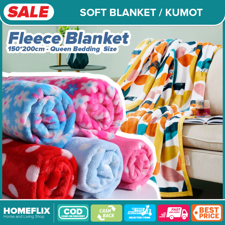 【Homeflix】Printed Fleece Blanket Super Soft Coral Fleece Blanket