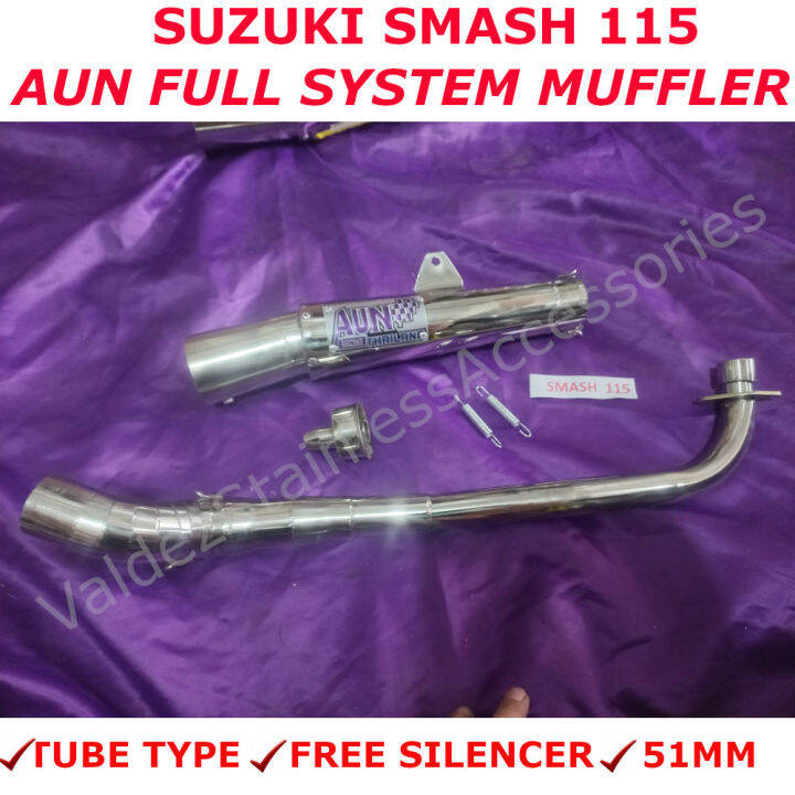 SUZUKI SMASH 115, New Full System Open Muffler AUN , Stainless Open