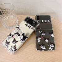 การ์ตูนน่ารัก Kuromi เคสโทรศัพท์ Galaxy Z Flip 3/4เคสโทรศัพท์พับ Creative