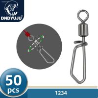 ✥☼ DNDYUJU 50pcs Stainless Steel Snap Fishing Rolling Swivels Ball Bearing Swivels Pin For Lure Hook Fishing Tackle Accessories