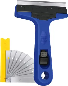 Razor Blade Scraper, 2 PCS Razor Scraper Tool for Removing Label,  Registration Sticker, Tint, Grease from Windshield, Appliance, Glass (Extra  20 Metal