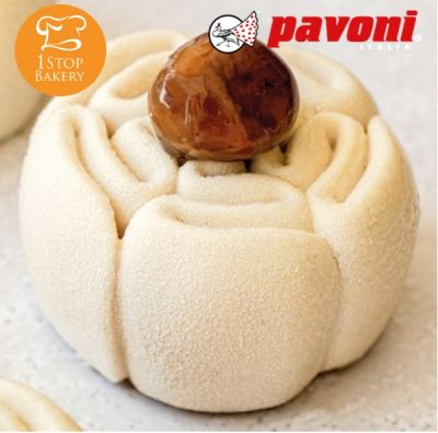 Pavoni PX4388S 3D Pavoflex silicone mould DENTELLE 400x300 12 indents - mm Ø 75xh 45 / พิมพ์ซิลิโคนอบขนม