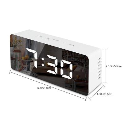 【Worth-Buy】 ไฟ Led กระจกนาฬิกาปลุกนาฬิกาตั้งโต๊ะเลื่อนดิจิตอลไฟปลุกเวลาแสดงอุณหภูมินาฬิกาตกแต่งบ้าน
