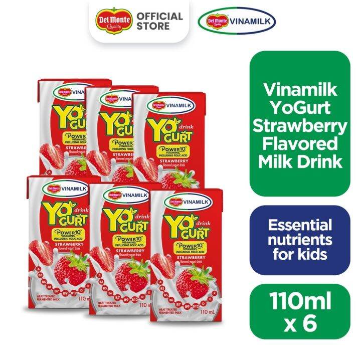 DEL MONTE VINAMILK YoGurt™ Drinkable Yogurt with 10™ Nutrients 110ml x 6 Lazada PH
