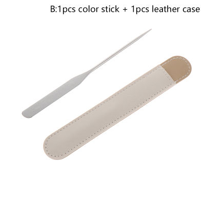 Luhuiyixxn Stainless Steel Dual Heads Makeup Toner Spatula With PU Bag Mixing Stick