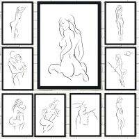 ✖ สไตล์ Minimalist เซ็กซี่คู่ Wall Art ภาพวาดผ้าใบวาดเส้นคู่ Hand Love Kiss โปสเตอร์และพิมพ์ภาพตกแต่งบ้าน