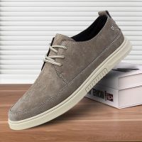 Magee8 men casual shoes suede leather spring flats lace up male oxfords genuine zapatillas hombre