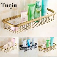 ☄∋☁ Tuqiu Gold bathroom Shelf Total Brass Soap Holder 30cm/45cm bathroom shelves bathroom shampoo holder basket bathroom holder