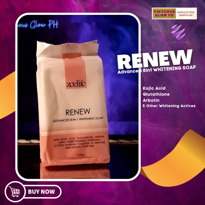 Virtuous Glow RENEW Advanced 8in1 Whitening Soap Zoelife by Weevolve Whitening Soap For Men