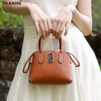 2023 small design head layer tree cream calfskin leather shell package mini draw string mouth beam portable bag