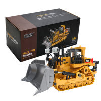 Construction Tractor Toy Remote Control 1:24 Alloy RC Bulldozer USB Charge Remote Control Excavator Vehicle Model Toy