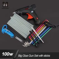 HOT GULXKWHG 633 Gratis Ongkir 100W ชุดปืนกาวร้อนละลาย DIY ก้านไม้สีดำเครื่องมือซ่อมแซมศิลปะทริกเกอร์พร้อม GG-5ไฟ110V-240V