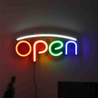 Led Open Neon Sign Light Store Window Displaying Ultra Bright Hanging Chain Restaurant Door Bar Visual Sign Lamp Decorative Lamp