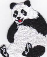 iron on patch Embroidery cute Panda Bear 7x5 cm แพนด้าน่ารัก หมี ตัวรีด เย็บติดผ้าประเทศไทย โลโก้ปัก มีกาวสำหรับรีด ตกแต่งเสื้อผ้า