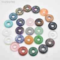 【hot】▲♝❡  Fashion good quality Assorted natural stone gogo donut charms pendants beads 18mm for making Wholesale 30pcs/lot free