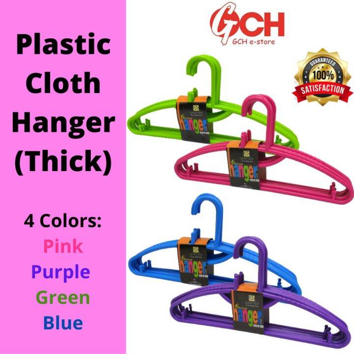 🔥Good Quality & Thick Plastic Clothes Hanger (6pcs) / Plastic Hanger