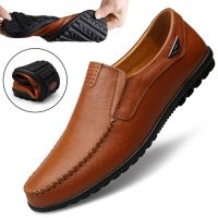 Genuine Leather Men Casual Shoes Luxury Brand 2020 Mens Loafers Moccasins Breathable Slip on Black Driving Shoes Plus Size