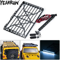 YEAHRUN SCX24แร็คหลังคากระเป๋า C Arrier ไฟสปอร์ตไลท์อุปกรณ์ตกแต่งสำหรับ124 RC ตีนตะขาบรถ Axial SCX24 AXI00002