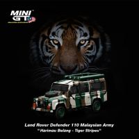 1:64 MINI GT Defender 110 Malaysian Camouflage Army Tiger Edition Limited Alloy Diorama Collection Of Car Models Toy Miniature