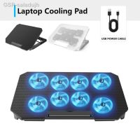 【LZ】﹍♣❄  Almofada de resfriamento portátil dobrável Suporte para notebook Porta USB dupla Suporte do radiador 16  Gaming Laptop Cooler com 8 fãs silenciosos