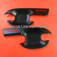 Dmax d-max 2020-2023 เบ้ากันรอยมือเปิด สีดำโลโก้แดง รุ่นCAB