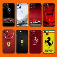 Ferrari เคสครอบโทรศัพท์รถหรูสำหรับ Iphone 6,ขนาด6S 7 8 11 12 13 14 Se 2020 X Xs Xr Pro Max Plus นิ่ม TPU สีดำ