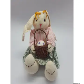 Cartoon Plaid Sitting Rabbit Keychain Cute Anime Bunny Resin Key