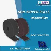 สก็อตไบรท์แบบม้วน MatRoll ยี่ห้อ HB BODY ขนาด 115mm x 10m สีเทาและสีแดง