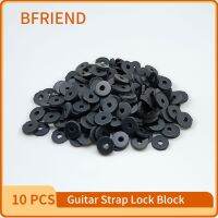 【CW】 10 Pcs Black White Rubber Guitar Strap Lock Button Mount Antiskid Cushions Washer Gasket Outer