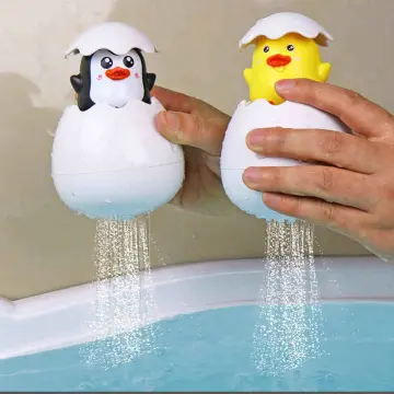 Kids Bath Toys Cute Penguin Yellow Duck Waterwheel Shower Toys Baby Bathing  Bathtub Water Spray Sprinkler Toys For Children Gift