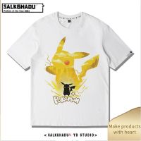 【HOT】℗▨Pikachu เสื้อกันหนาว Pokemon เสื้อยืดแขนสั้นหลวมและบาง Pokémon เสื้อผ้า Pokémon cotton100%cotton