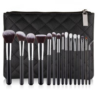 15Pcs ชุดแปรงแต่งหน้า Flat Head Powder Brush Powder Eyehshadow Blending Concealer Brush Cosmetic Beauty Tool With Bag