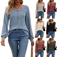 ►  2023 Autumn/Winter New Womens Solid Color Long Sleeve T-shirt Elegant Office Lady Round Neck Casual Tees Women Loose Top S-XXL