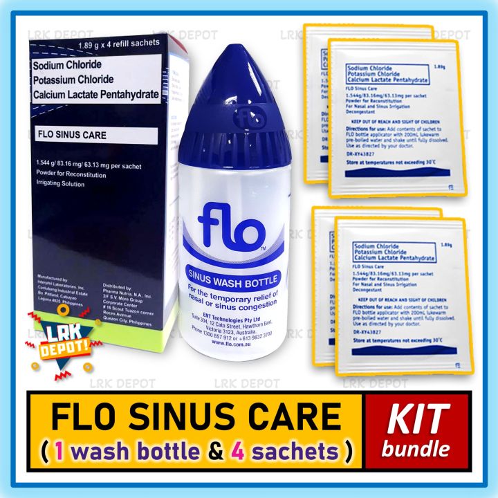 Flo Sinus Care Kit Nasal Wash Bottle Sinus Irrigation Neti Pot Set