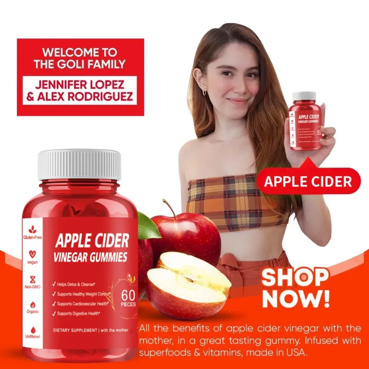 Apple cider vinegar gummies Goli organic vegan lose weight nonGMOeat Lazada PH