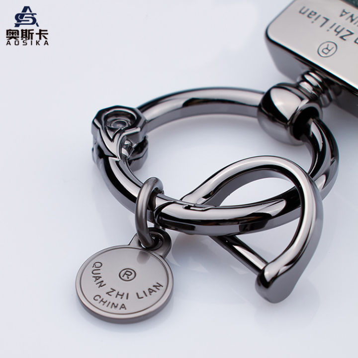 พวงกุญแจหนังแฟชั่นสำหรับธุรกิจพวงกุญแจรถทำจากหนังคุณภาพสูงที่แขวนกุญแจโลหะ-zongsheng