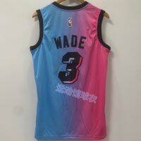 Comfortable Classic Heat Jersey Wade No. 3 Black White Red New Fabric Embroidery Large Size Top Basketball Gradient 894640