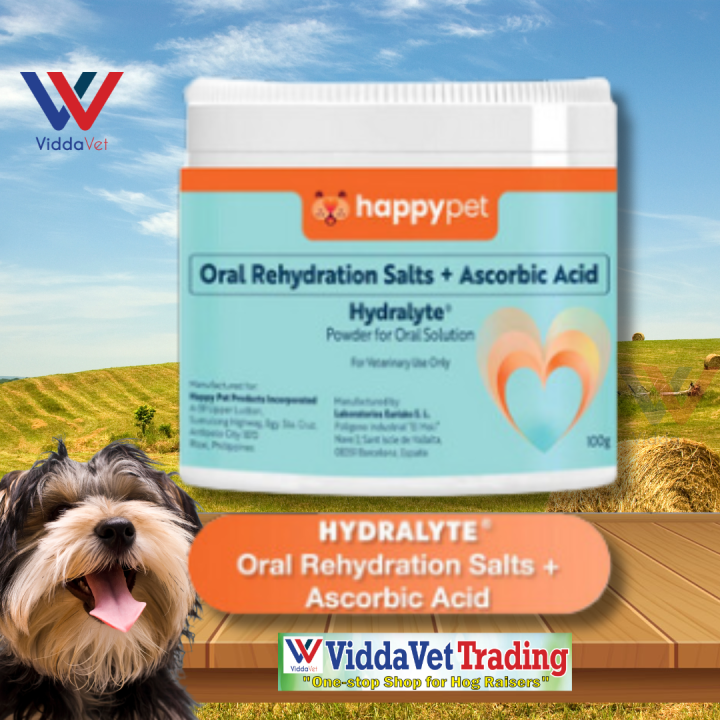 100g Happypet hydralyte oral rehydration salt + ascorbic acid 100g oral