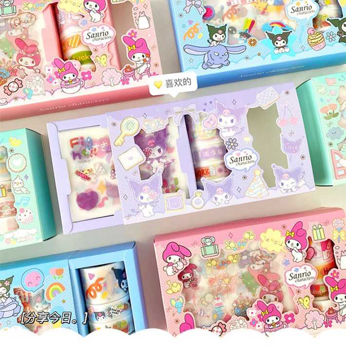 สติกเกอร์การ์ตูนsanrio-เทปวาชิ-สติกเกอร์-6-ชิ้น-เทปวาชิ-4-ม้วน-พร้อมส่ง-ส่งจากไทย