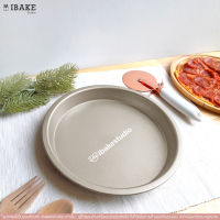 IBakeStudio ถาดอบพิซซ่า พิมพ์ทาร์ต ถาดอบพิซซ่า 8.5 นิ้ว สีทอง pizza pan พร้อมส่ง