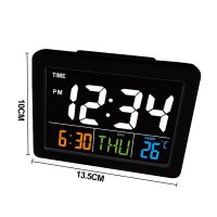 LCD Digital Alarm Clock Electronic Digital Alarm Screen Desktop Clock For Home Office Backlight Snooze Data Calendar Desk Clock