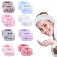 ▲ 2Pcs Washband Solid color coral velvet Wrist Wash Towel Band Wristbands for Washing Face Absorbent Wristbands Wrist Sweatband