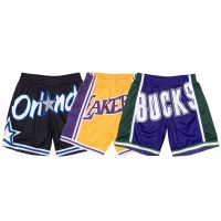 ขายเสื้อผ้าบาสเกตบอลสูง Boys sports basketball basketball shorts Lakers sports mens shorts NBA Warriors Magic Medi BF