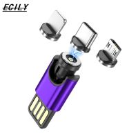 ECILY ที่ชาร์จหูฟังบลูทูธไร้สาย3in 1แท่นชาร์จแม่เหล็กหมุนได้540องศาการชาร์จ Usb ขนาดเล็ก Type C สำหรับ I-Phone Samsung Xiaomi