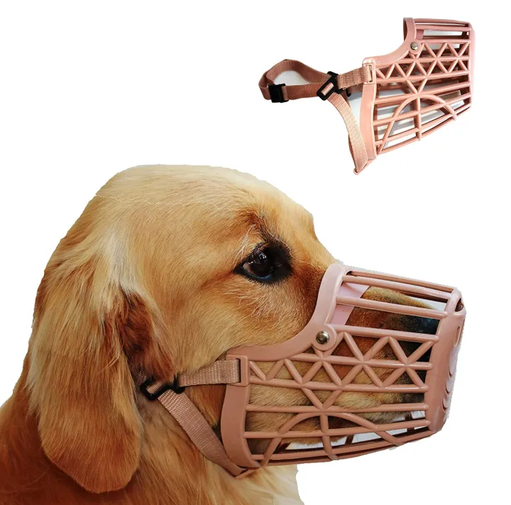 adjustable basket mouth muzzle cover for dog training bark bite chew control LY 