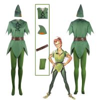 Movie Peterpan Peter Pan Cosplay Costume Male Version Green Top Pants Hat Belt Halloween Carnival Costumes Adult