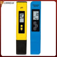 UMMEAX 2PCS 0.01-14.00pH คำสั่งผสม PH และ TDS Meter สีฟ้าสีเหลือง 0-9990ppm เครื่องวัดค่า pH และ TDS, EC, อุณหภูมิ การชดเชยอุณหภูมิ พลาสติกทำจากพลาสติก ปากกาความแม่นยำสูง0.01ph น้ำดื่มดื่มน้ำ