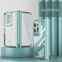 Oppo Find N2 Case Magnetic Hinge Protection,Transparent Plating PC Crystal Cover Front Glass All-Inclusive Case for Oppo Find N2