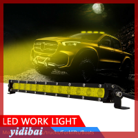 yidibai AMBER 12นิ้ว60W น้ำท่วมบางแถวเดียวหมอก LED ทำงาน Light Bar รถ SUV รถบรรทุก ATV